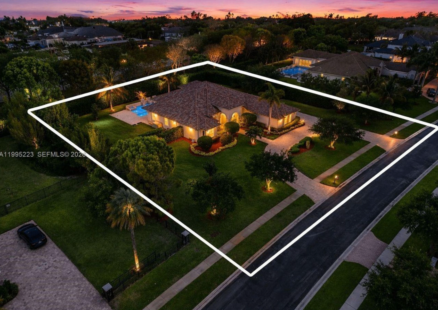 The house β aerial at sunset